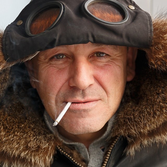 Man smoking a cigarette